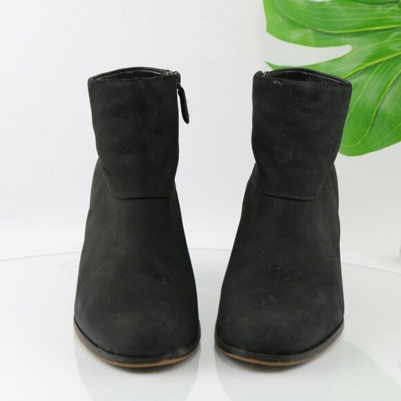 Cole Haan Womens Cassidy Boot Size 7.5 Black Nubuck Leather Block Heel Bootie - Picture 4 of 12